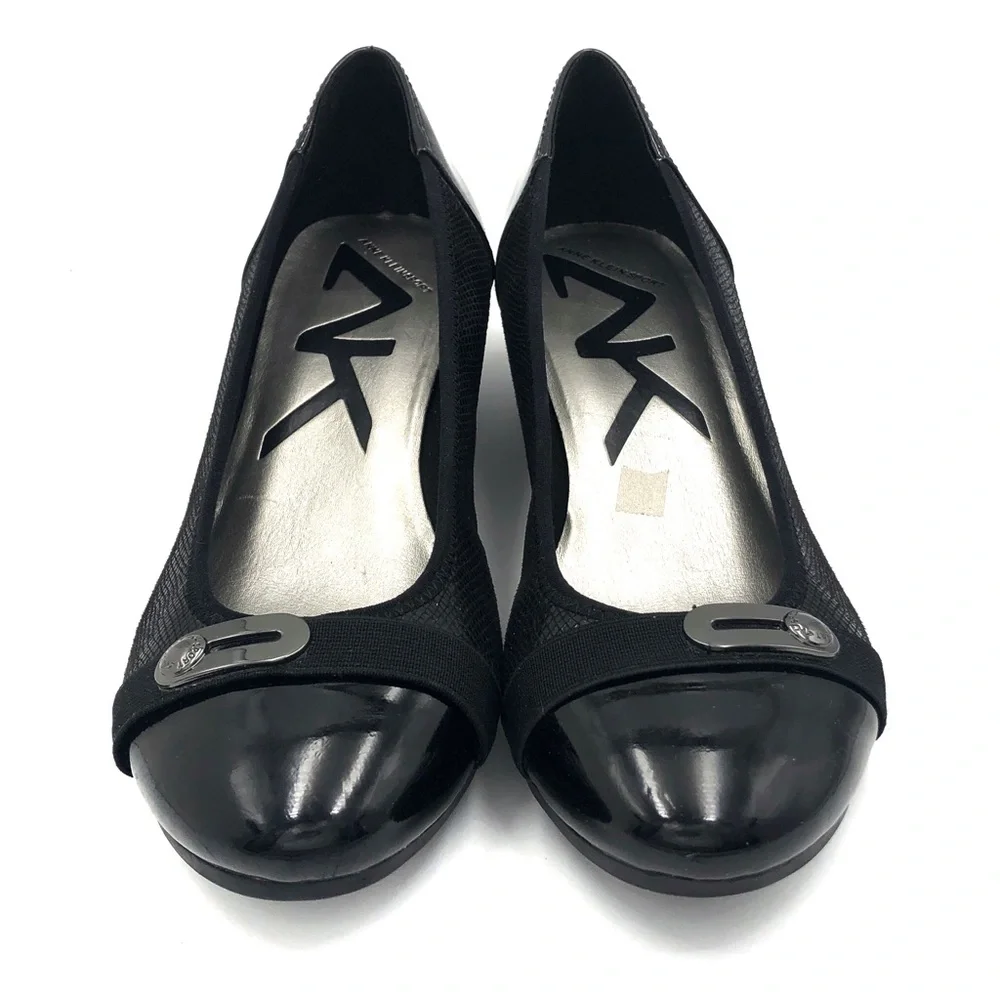 Anne Klein Patent Leather Slip On Wedges